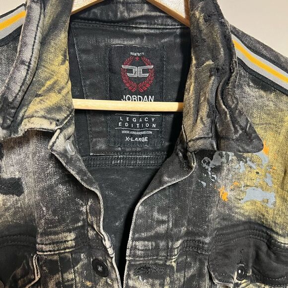 NWOT Jordan Craig mens striped sean sparta university gold stripe jacket Sz XL - Picture 5 of 10